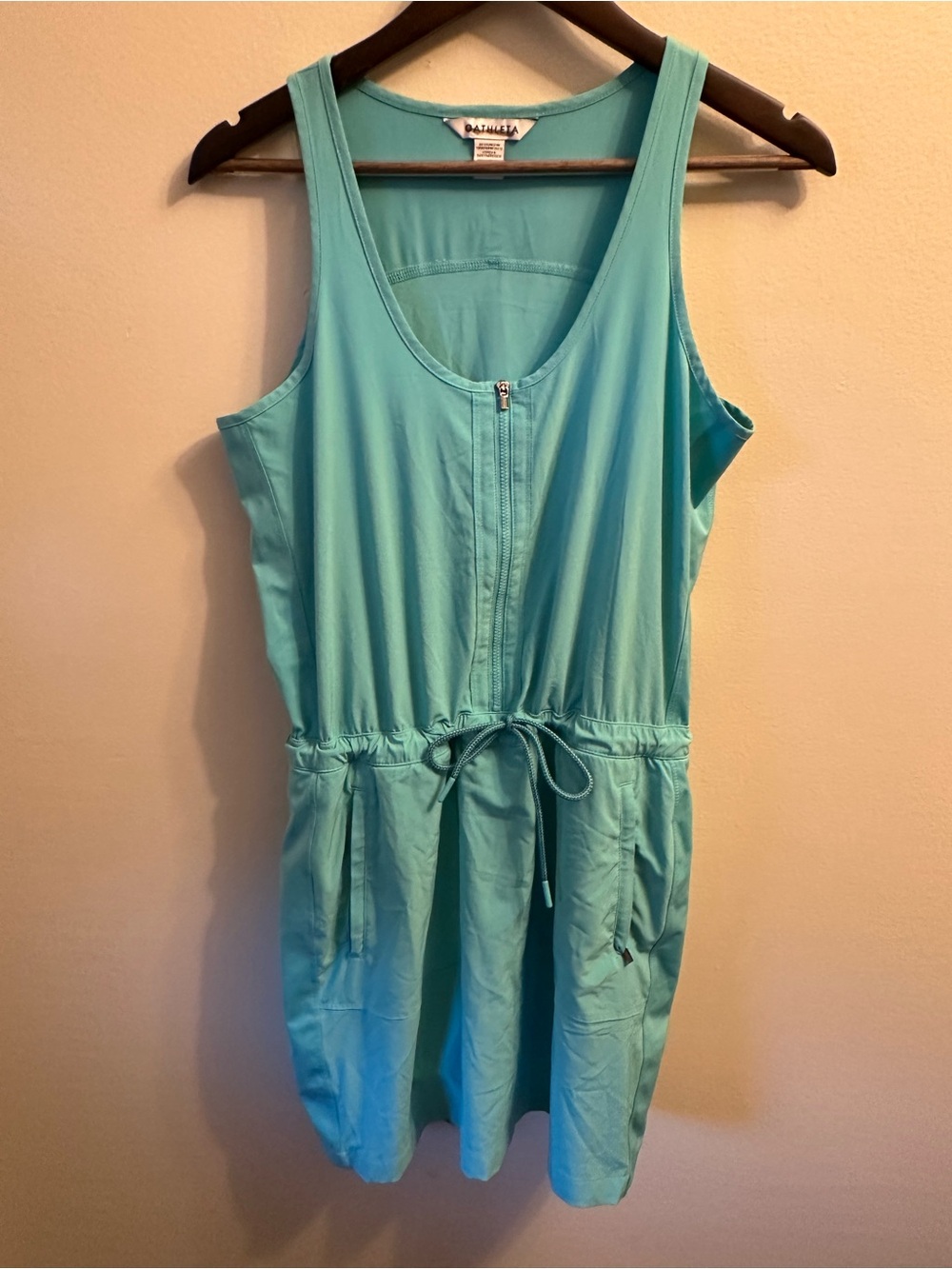 #337 Athleta Aqua Tank One-Piece with Front Zip and Drawstring